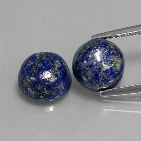 4.89 ct Blue Lapis Lazuli Gemstone, Lapis Lazuli Gem in Round Cabochon Shape for Sale.