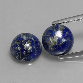 4.82 ct Blue Lapis Lazuli Gemstone, Lapis Lazuli Gem in Round Cabochon Shape for Sale.
