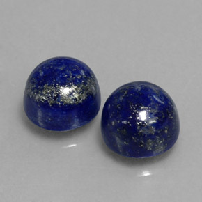 5.94 ct Blue Lapis Lazuli Stone, Natural Lapis Lazuli in Round Cabochon Shape for Sale
