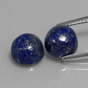 5.11 ct Blue Lapis Lazuli Gemstone, Lapis Lazuli Gem in Round Cabochon Shape for Sale.