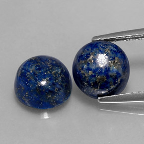 5.22 ct Blue Lapis Lazuli Gemstone, Lapis Lazuli Gem in Round Cabochon Shape for Sale.