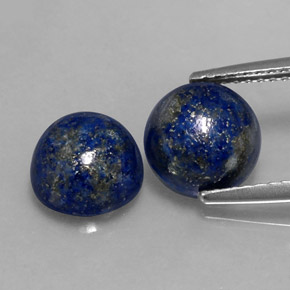 4.67 ct Blue Lapis Lazuli Gemstone, Lapis Lazuli Gem in Round Cabochon Shape for Sale.