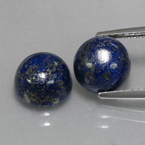 5.43 ct Blue Lapis Lazuli Gemstone, Lapis Lazuli Gem in Round Cabochon Shape for Sale.