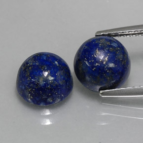 5.06 ct Blue Lapis Lazuli Gemstone, Lapis Lazuli Gem in Round Cabochon Shape for Sale.