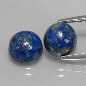 5.44 ct Blue Lapis Lazuli Gemstone, Lapis Lazuli Gem in Round Cabochon Shape for Sale.