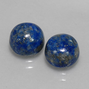 5.44 ct Blue Lapis Lazuli Stone, Natural Lapis Lazuli in Round Cabochon Shape for Sale