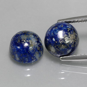 5.61 ct Blue Lapis Lazuli Gemstone, Lapis Lazuli Gem in Round Cabochon Shape for Sale.