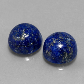 5.07 ct Blue Lapis Lazuli Stone, Natural Lapis Lazuli in Round Cabochon Shape for Sale
