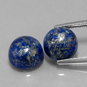 5.45 ct Blue Lapis Lazuli Gemstone, Lapis Lazuli Gem in Round Cabochon Shape for Sale.