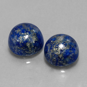 5.45 ct Blue Lapis Lazuli Stone, Natural Lapis Lazuli in Round Cabochon Shape for Sale