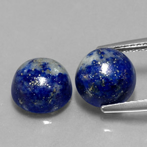 5.30 ct Blue Lapis Lazuli Gemstone, Lapis Lazuli Gem in Round Cabochon Shape for Sale.