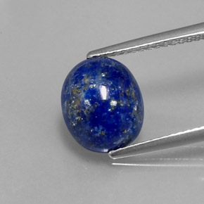 3.38 ct Blue Lapis Lazuli Gemstone, Lapis Lazuli Gem in Oval Cabochon Shape for Sale.
