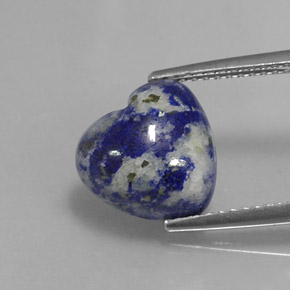 4.69 ct Blue Lapis Lazuli Gemstone, Lapis Lazuli Gem in Heart Cabochon Shape for Sale.