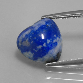 4.39 ct Blue Lapis Lazuli Gemstone, Lapis Lazuli Gem in Heart Cabochon Shape for Sale.