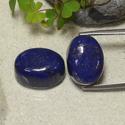 Bleu très profond Lapis-lazuli gemme - 13.4ct Ovale Cabochon (ID: 484613)