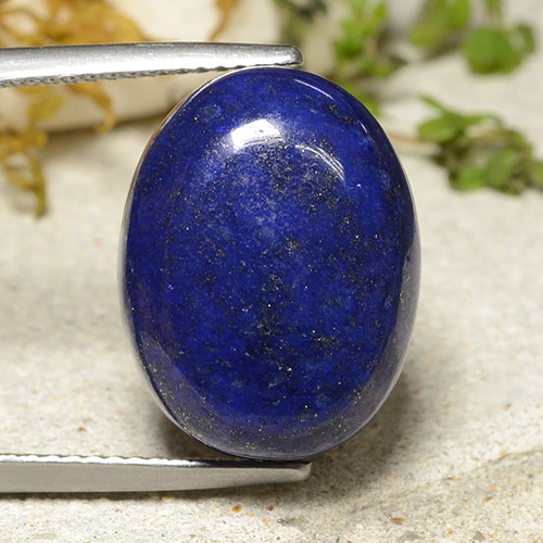 Lapis-lazuli Bleu Ovale 16,7 x 13mm d'Afghanistan, poids de 15,54 ct, pierre gemme naturelle Non traité de pureté Opaque , 1 pièce Lapis-lazuli oval cabochon, couleur : Bleu foncé, dureté de Mohs de 5 à 6, Photo A