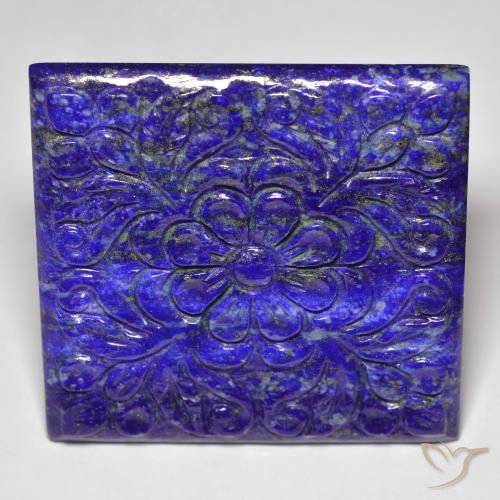 60.3 ct Carved Lapis Lazuli, 36.9 x 36.4 mm From Afghanistan, Photo A