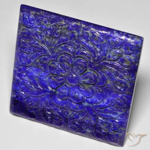 60.30 ct Blue Lapis Lazuli Stone, Natural Lapis Lazuli in Carved Square Shape for Sale