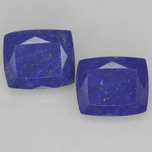 Paire Lapis-lazuli Coussin 12,1 x 10mm - Poids total 10,41 ct / moyenne 5,21 ct chaque, pierre gemme naturelle Non traité, couleur Bleu foncé avec pureté Opaque , dureté Mohs 5 à 6, Photo A