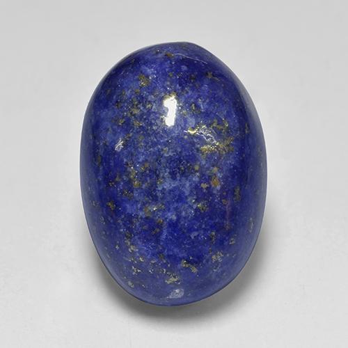 Dark Blue Lapis Lazuli Gem - 12.5ct Oval Cabochon (ID: 503260)