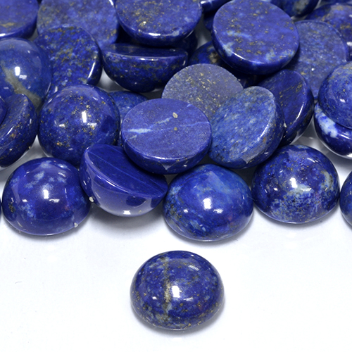 Intense Navy Blue Lapis Lazuli Gem - 4.2ct Round Cabochon (ID: 503785)