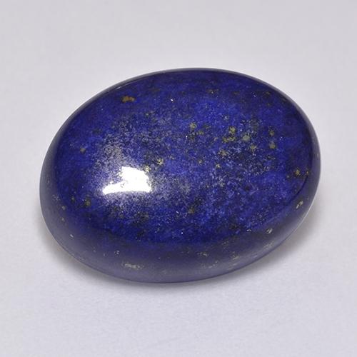 16,2 x 12mm blauer Lapislazuli im Oval-Cabochon Schliff aus Afghanistan, Gewicht 11,51 ct, Garantiert echter Edelstein in Opaque Reinheit, 1 Stück Lapislazuli - die Farbe ist Sehr tiefes Blau, Mohs-Härte von 5 - 6, Photo A