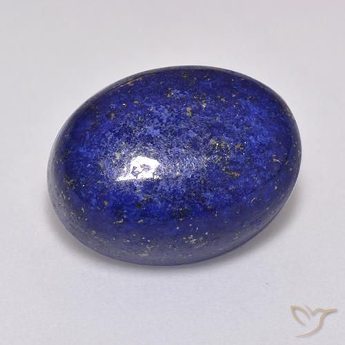 Lapis-lazuli Bleu oval cabochon 13,19 ct d'Afghanistan, dimension 15,4 x 11,7mm, pierre gemme naturelle Non traité, pureté Opaque , 1 pièce Lapis-lazuli de couleur Bleu marine, dureté Mohs de 5 à 6, Photo A