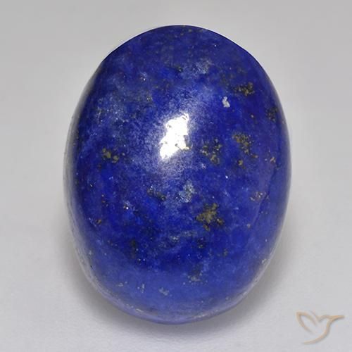 Lapis-lazuli Bleu marine intense Ovale 12,5 ct d'Afghanistan, Dimension 15,7 x 11,9mm, Pierre gemme naturelle Non traité, pureté Opaque , 1 pièce Lapis-lazuli oval cabochon, dureté de Mohs de 5 à 6, Photo A