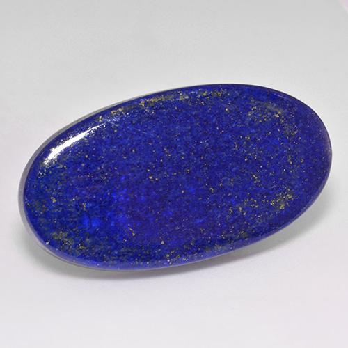 Bright Blue Lapis Lazuli Gem - 76.5ct Oval Cabochon (ID: 522949)