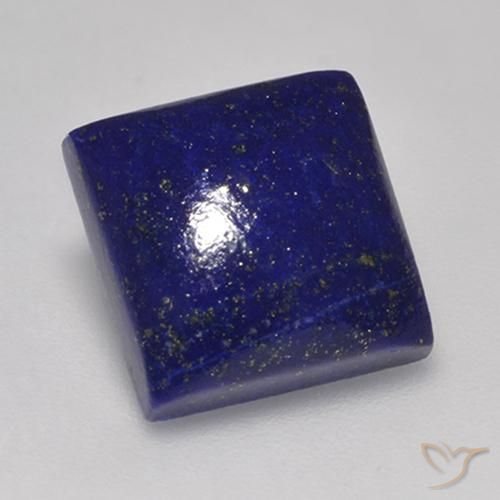 10,9 x 10,9mm quadratischer blauer Lapislazuli aus Afghanistan, Gewicht 6,42 ct, 1 Stück Lapislazuli - Farbe: Dunkelblau, natürlicher Edelstein in Opaque Reinheit, Mohs-Härte von 5 - 6, Photo A