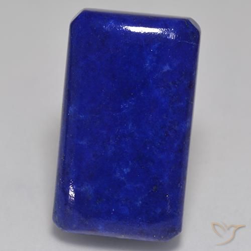 32.27ct Natural Intense Navy Blue Lapis Lazuli, Emerald Cut, Opaque