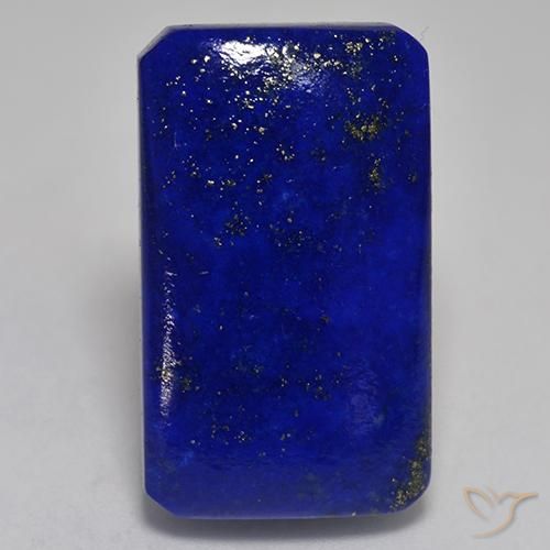 Lapis-lazuli Bleu Octogone / coupe Émeraude 25,4 x 15mm d'Afghanistan, poids de 29,84 ct, pierre gemme naturelle Non traité de pureté Opaque , 1 pièce Lapis-lazuli octagon cabochon, couleur : Bleu marine intense, dureté de Mohs de 5 à 6, Photo A