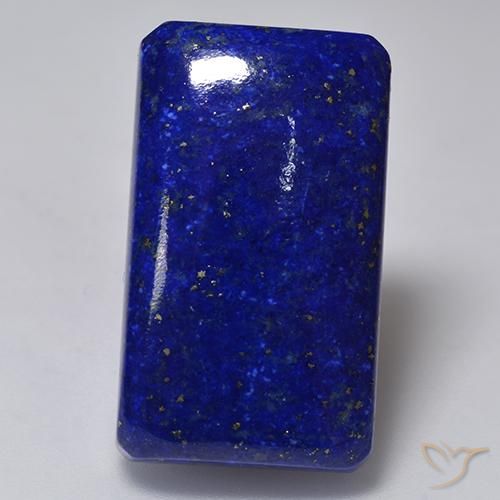 29.82ct Natural Intense Navy Blue Lapis Lazuli, Emerald Cut, Opaque