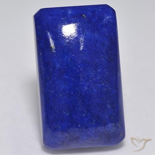 28.26ct Natural Intense Navy Blue Lapis Lazuli, Emerald Cut, Opaque