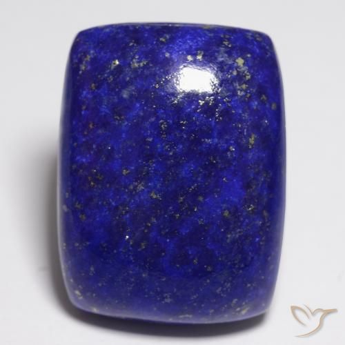 Lapis-lazuli Bleu cushion cabochon 21,85 ct d'Afghanistan, dimension 20 x 15,2mm, pierre gemme naturelle Non traité, pureté Opaque , 1 pièce Lapis-lazuli de couleur Bleu marine intense, dureté Mohs de 5 à 6, Photo A