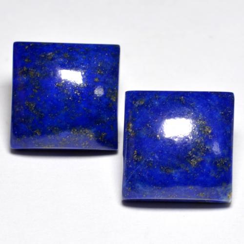 Bleu marine intense Lapis-lazuli gemme - 7.1ct Cabochon carré (ID: 553344)