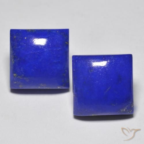 Bleu vif Lapis-lazuli gemme - 7.4ct Cabochon carré (ID: 553591)