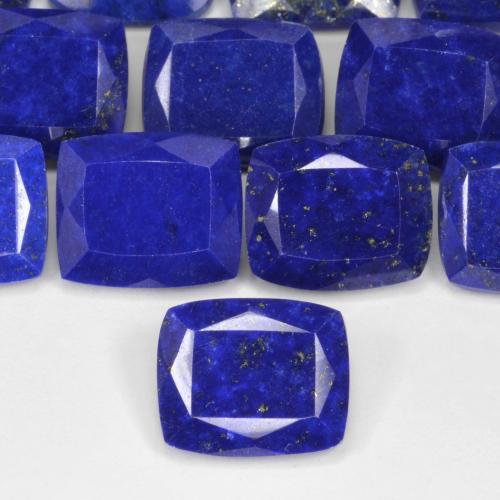 12.1 x 10mm Cushion-cut Bright Blue Lapis Lazuli - Weight avg. 4.8ct each, 12.1 x 10mm Lapis Lazuli selling By Piece, Color: Bright Blue, Clarity: Opaque, Natural untreated Gemstone, Mohs Hardness 5 - 6, Photo A