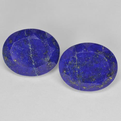 4 5 Carat 2 Pcs 椭圆形12x10 Mm 蓝色青金石宝石 4 5 Carat 2 Pcs 椭圆形12x10 Mm 蓝色青金石宝石