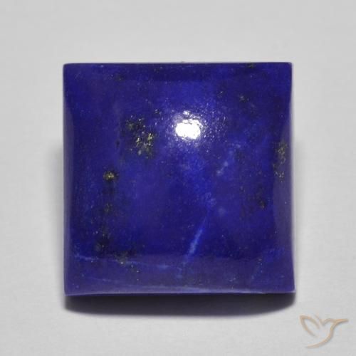 Lapis-lazuli Bleu Carré 11 x 11mm d'Afghanistan, poids de 7,68 ct, pierre gemme naturelle Non traité de pureté Opaque , 1 pièce Lapis-lazuli square cabochon, couleur : Bleu marine intense, dureté de Mohs de 5 à 6, Photo A