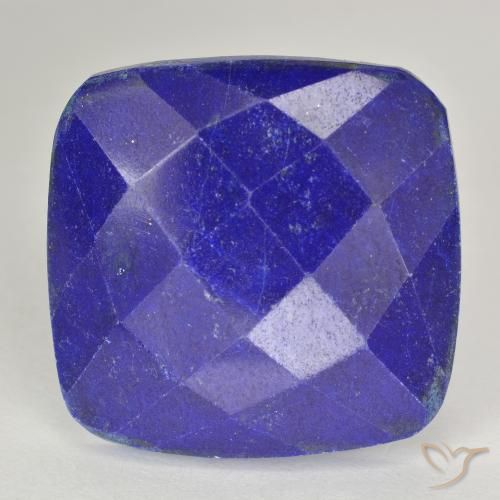 21,47 ct kissenschliff blauer Lapislazuli aus Afghanistan, Größe 22,1 x 21,6mm, Garantiert natürlicher Edelstein, Opaque Reinheit, 1 Stück Lapislazuli in Tiefblau Farbe, Mohs-Härte von 5 - 6, Photo A
