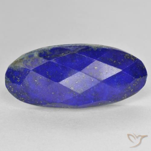 Lapis-lazuli Ovale en damier des États-Unis 13,71 ct, dimension 27,1 x 12,4mm, pureté Opaque , pierre gemme naturelle Non traité, 1 pièce Lapis-lazuli de couleur Bleu foncé, dureté Mohs de 5 à 6, Photo A