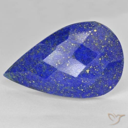 25.39 ct Pear Rose Cut Lapis Lazuli, 32.2 x 19.8 mm From Afghanistan, Photo A