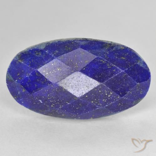 11.96ct Natural Deep Egyptian Blue Lapis Lazuli, Oval, Opaque