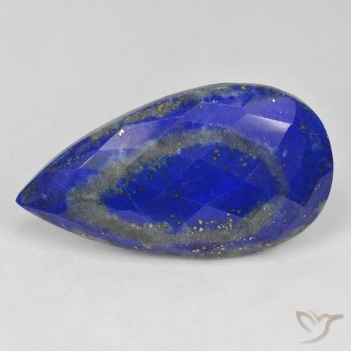 37.17 ct Blue Lapis Lazuli Stone, Natural Lapis Lazuli in Pear Rose-Cut Shape for Sale