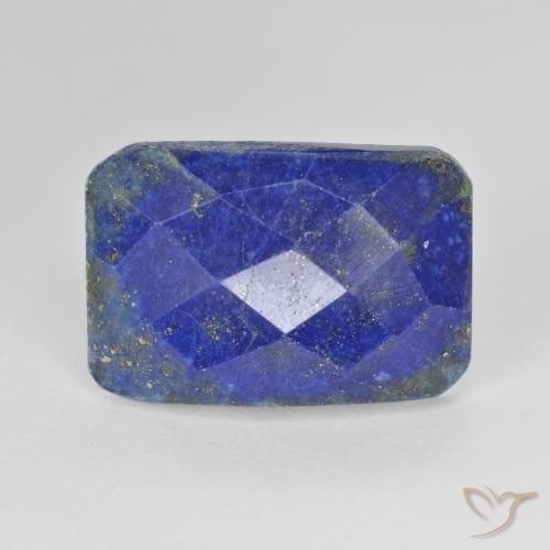 13.36ct Natural Bright Blue Lapis Lazuli, Emerald Cut, Opaque