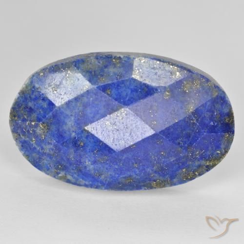 Lapis-lazuli Bleu Ovale 27,1 x 16,9mm d'Afghanistan, poids de 22,47 ct, pierre gemme naturelle Non traité de pureté Opaque , 1 pièce Lapis-lazuli oval rose-cut, couleur : Bleu vif, dureté de Mohs de 5 à 6, Photo A