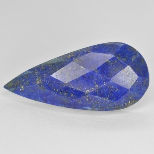 Lapis-lazuli Bleu pear rose-cut 27,9 x 12,9mm d'Afghanistan, poids de 13,49 ct, pierre gemme naturelle Non traité de pureté Opaque , 1 pièce Lapis-lazuli, couleur : Bleu vif, dureté de Mohs de 5 à 6, Photo A