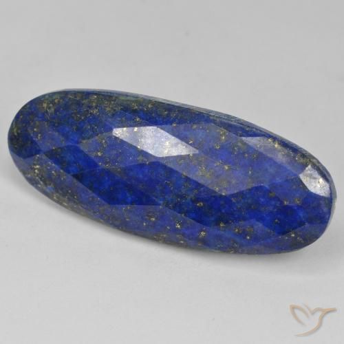 27.48 ct Blue Lapis Lazuli Stone, Natural Lapis Lazuli in Oval Rose-Cut Shape for Sale