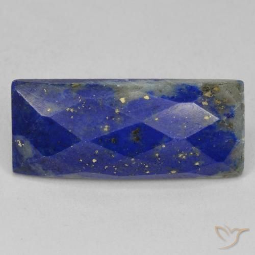 Lapis-lazuli Bleu baguette rose-cut d'Afghanistan, 24,2 x 10,2mm, poids de 12,28 ct, pierre gemme naturelle Non traité de pureté Opaque , 1 pièce Lapis-lazuli, couleur Bleu égyptien profond, dureté Mohs de 5 à 6, Photo A